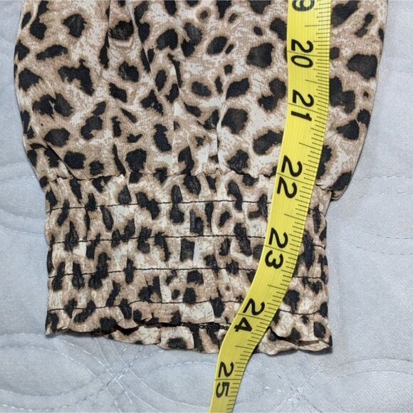 Torrid Women's Leopard Print Long Sleeve Blouse with Smocked Neck & Button Detai - Picture 12 of 12